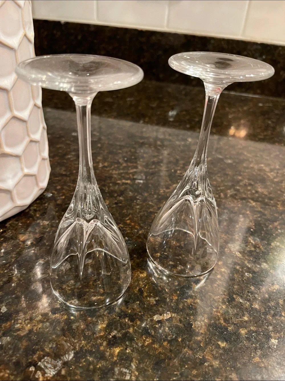 Clear 6” Leaf-free Crystal Barksi  Sherry or Cordial Glasses - Set of 2